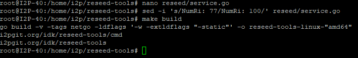 Configuring reseed-tools